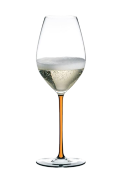 Ly Riedel Fatto a Mano Champagne Wine Glass Orange RQ