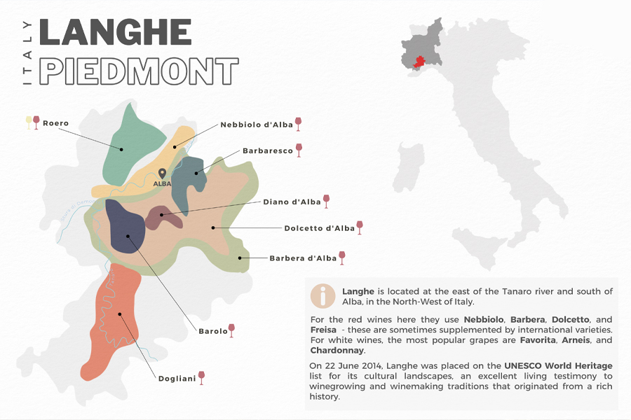 Langhe là vùng vang danh giá hàng đầu tại Ý