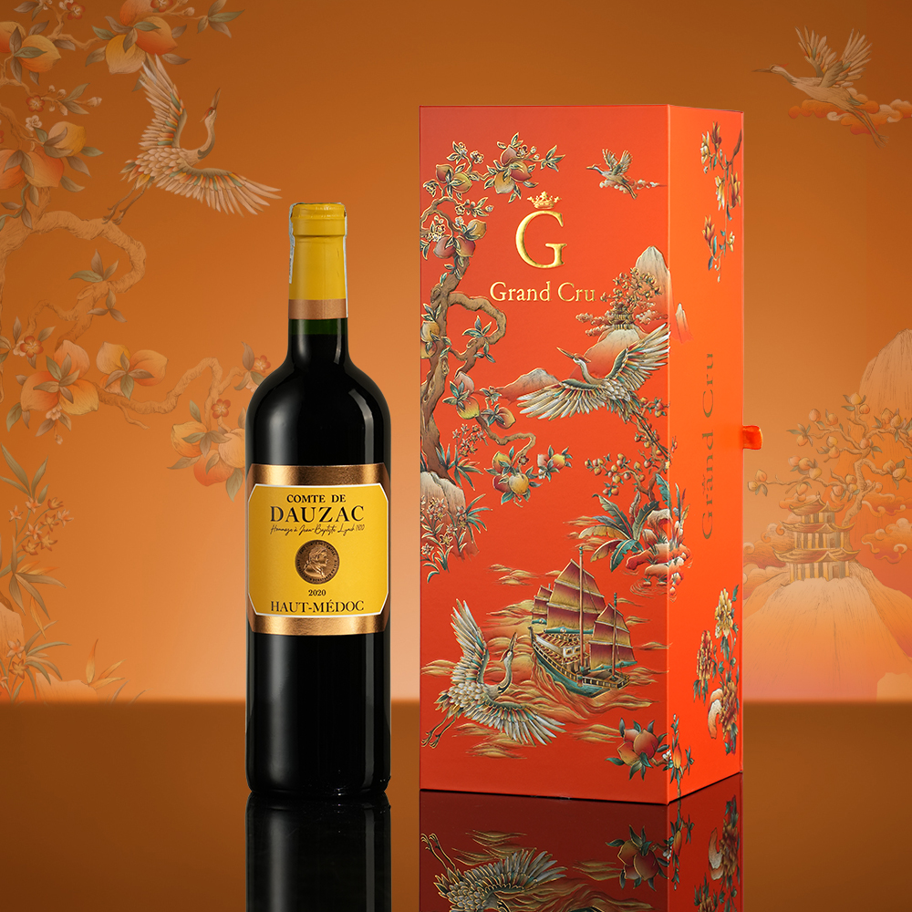 Hộp Quà Tặng Tết Thuận Buồm Xuôi Gió Comte de Dauzac (1 chai)