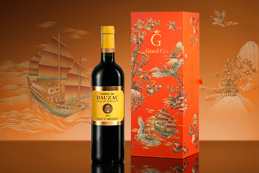 Hộp quà tặng 1 chai rượu vang Pháp Comte de Dauzac