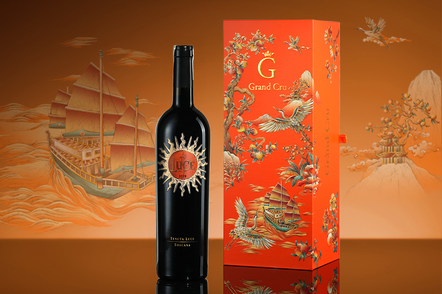 Hộp quà 1 chai rượu vang rượu vang Ý Luce Della Vite