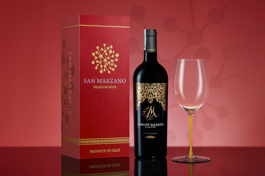 Hộp quà 1 chai rượu vang M Merlot Salento - Phiên bản hộp quà đỏ Ruby thời thượng với mức giá tốt