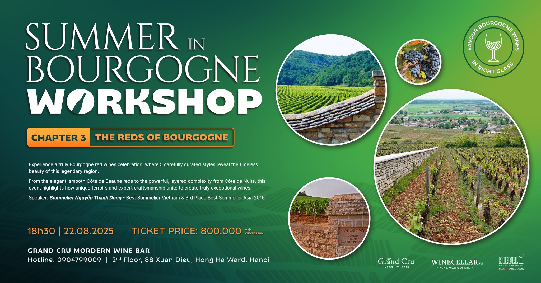 [Sự Kiện Hot Nhất Tháng 8/2025] Hanoi | "Summer In Bourgogne" Workshop - Chapter 3: The Reds Of Bourgogne