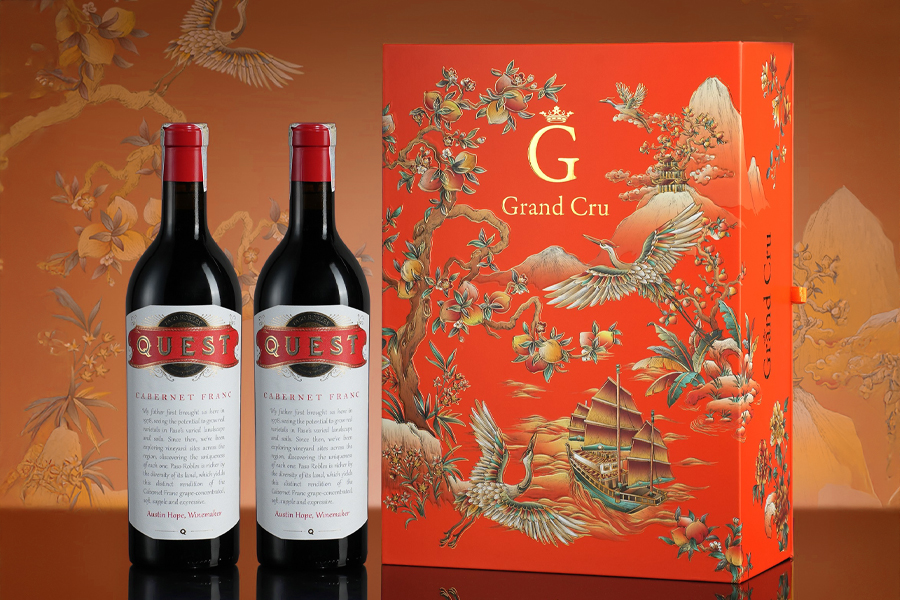 Hộp 2 chai vang đỏ Quest Cabernet Franc 2023 - Quà tặng sếp nữ dịp Tết ý nghĩa, đẳng cấp